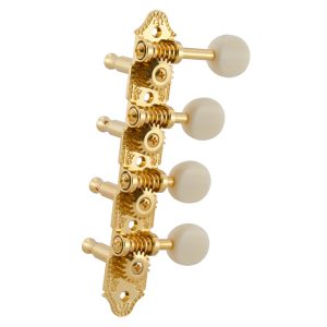 GROVER PROFESSIONAL MANDOLIN "F" STYLE GOLD SET 8 4 + 4 ON PLATE W/ WHITE BUTTON