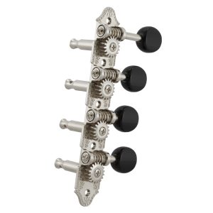 GROVER PROFESSIONAL MANDOLIN "F" STYLE NICKEL SET 8 4 + 4 ON PLATE W/ BLACK BUTTON