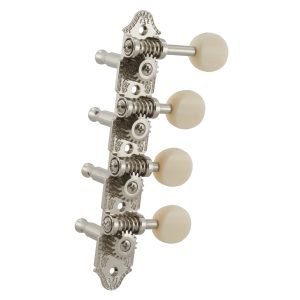 GROVER PROFESSIONAL MANDOLIN "F" STYLE NICKEL SET 8 4 + 4 ON PLATE W/ WHITE BUTTON