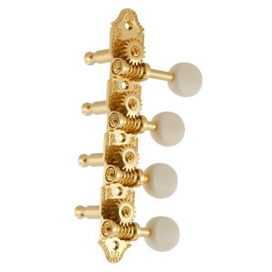 GROVER PROFESSIONAL MANDOLIN "F" VINTAGE GOLD SET 8 4 + 4 ON PLATE W/ WHITE BUTTON