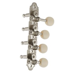 GROVER PROFESSIONAL MANDOLIN "F" VINTAGE NICKEL SET 8 4 + 4 ON PLATE W/ WHITE BUTTON