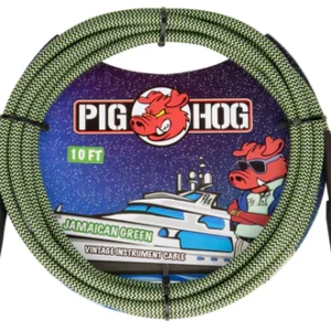Pig Hog "Jamaican Green" Instrument Cable, 10ft.