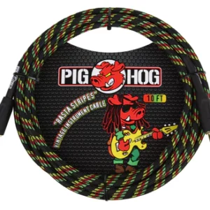 Pig Hog "Rasta Stripes" Instrument Cable, 10ft