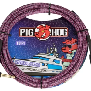 Pig Hog "Riviera Purple" Instrument Cable, 10ft. Right Angle