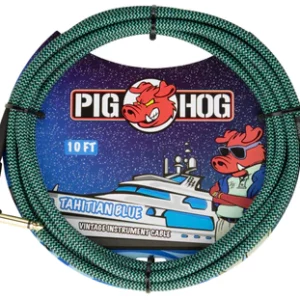 Pig Hog "Tahitian Blue" Instrument Cable, 10ft. Right Angle
