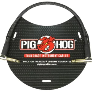 Pig Hog  "Black Woven" 1ft Right Angled Patch Cables