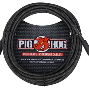 Pig Hog "Black Woven" Instrument Cable, 20ft.