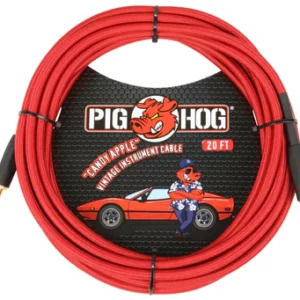 Pig Hog "Candy Apple Red" Instrument Cable, 20ft.