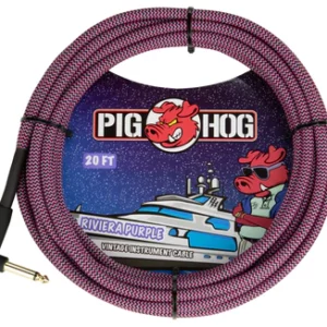 Pig Hog "Riviera Purple" Instrument Cable, 20ft. Right Angle