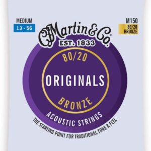 Martin Guitar Original Acoustic M150 (80/20 Bronze) - Medium Gauge Guitar Strings