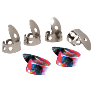 Golden Gate GP1-GP7 Thumb & Finger Pick Pack – Stainless Steel/Clown Confetti – Large