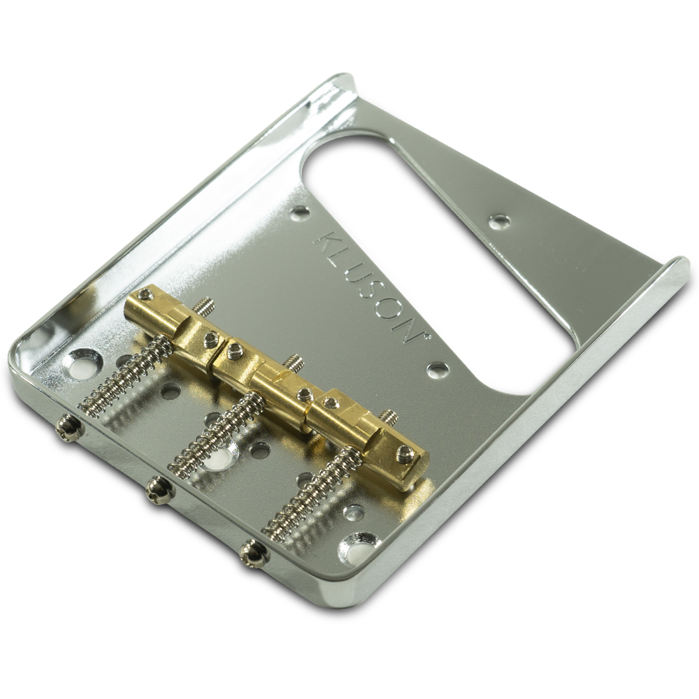 Kluson Hybrid Replacement Bridge For Fender American Standard Telecaster Steel With Intonated Brass Saddles